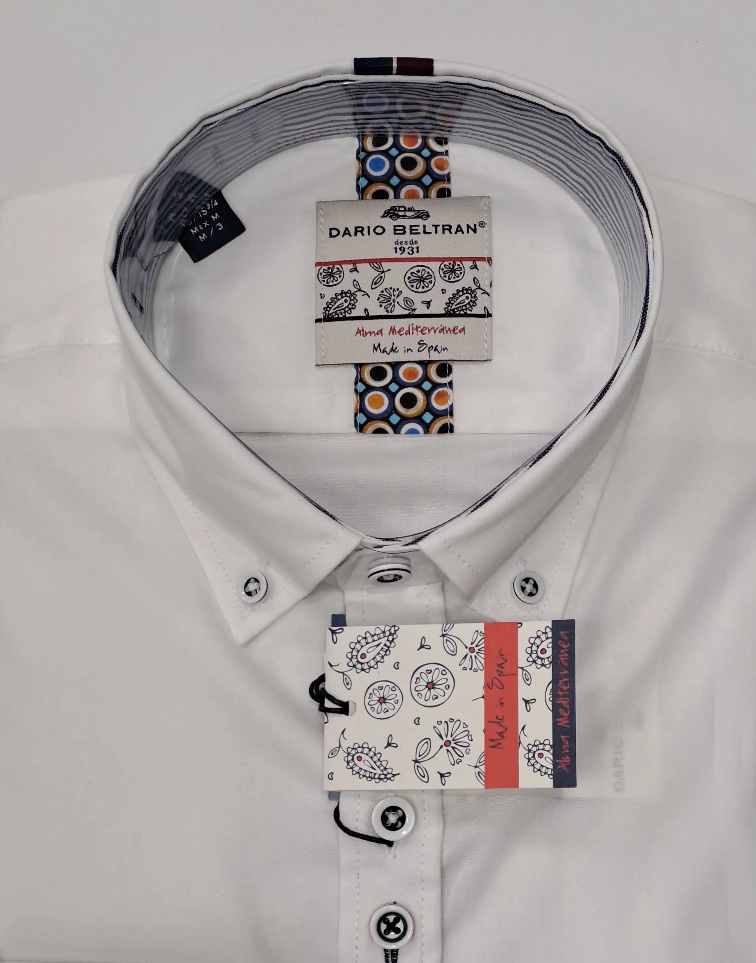 Dario Beltran Xiabre Regular Fit Long Sleeve Shirt 2160 - White