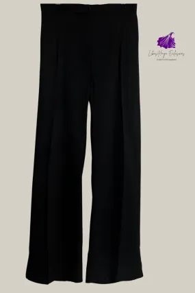 Dima High Waist Wide Leg Linen Pants-Classic Black