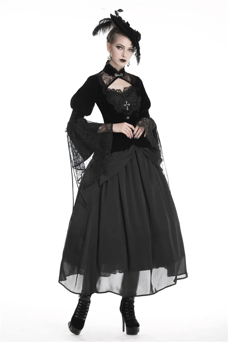Elegant gothic velvet and lace jacket JW189