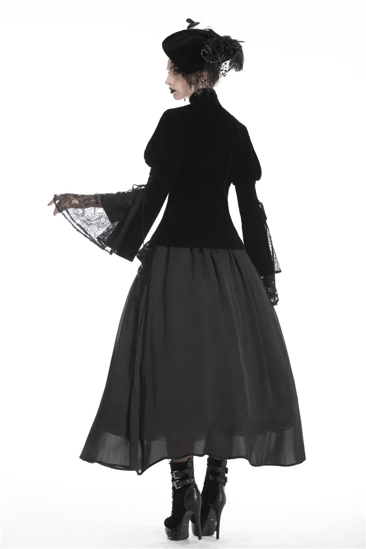 Elegant gothic velvet and lace jacket JW189