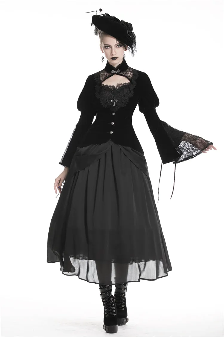 Elegant gothic velvet and lace jacket JW189