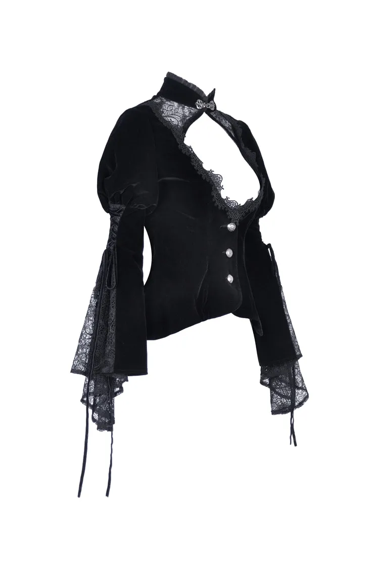 Elegant gothic velvet and lace jacket JW189
