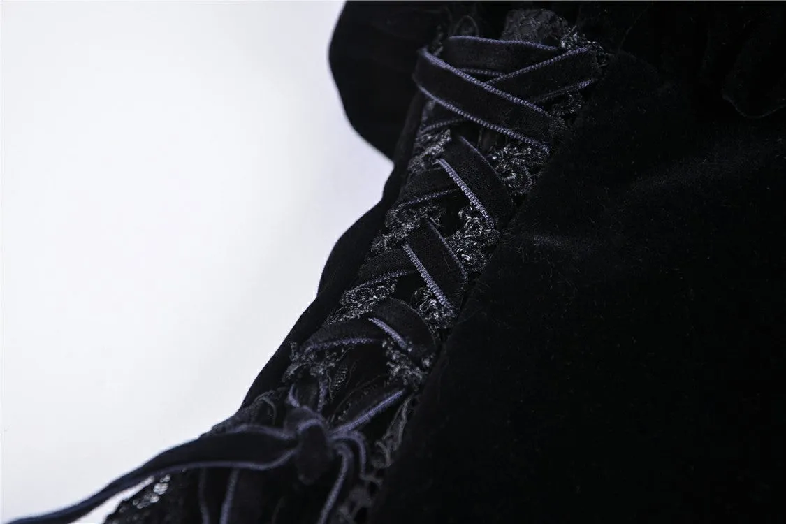 Elegant gothic velvet and lace jacket JW189