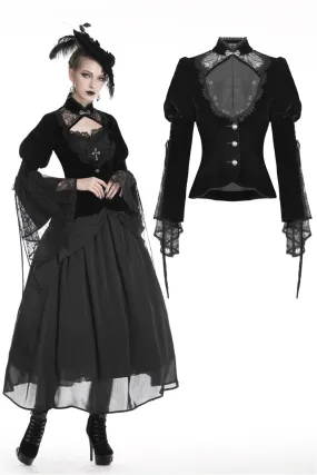 Elegant gothic velvet and lace jacket JW189