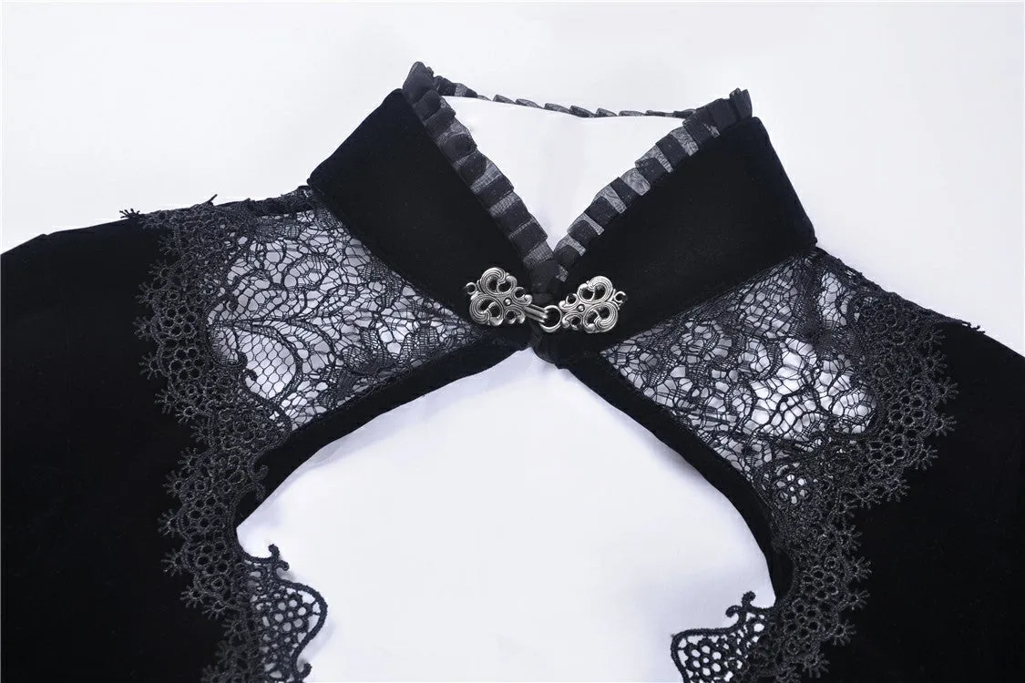 Elegant gothic velvet and lace jacket JW189