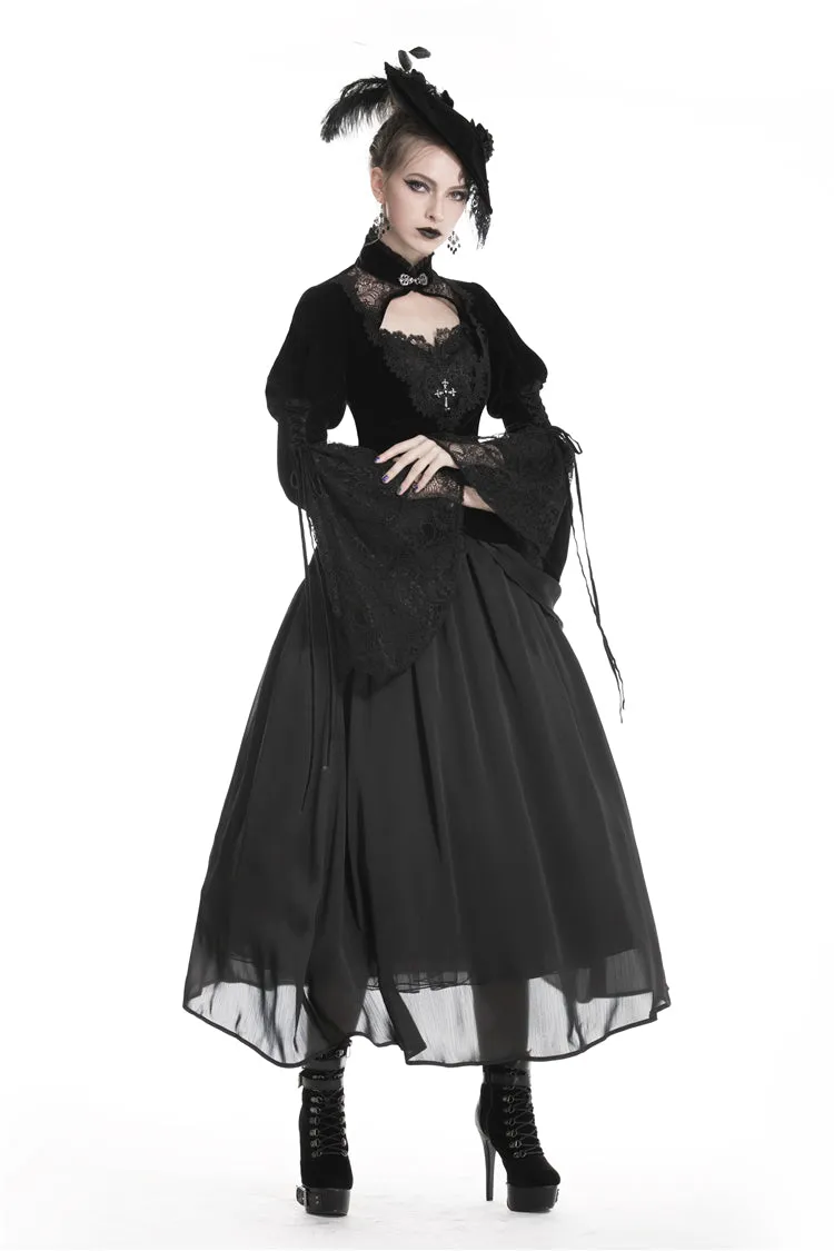 Elegant gothic velvet and lace jacket JW189