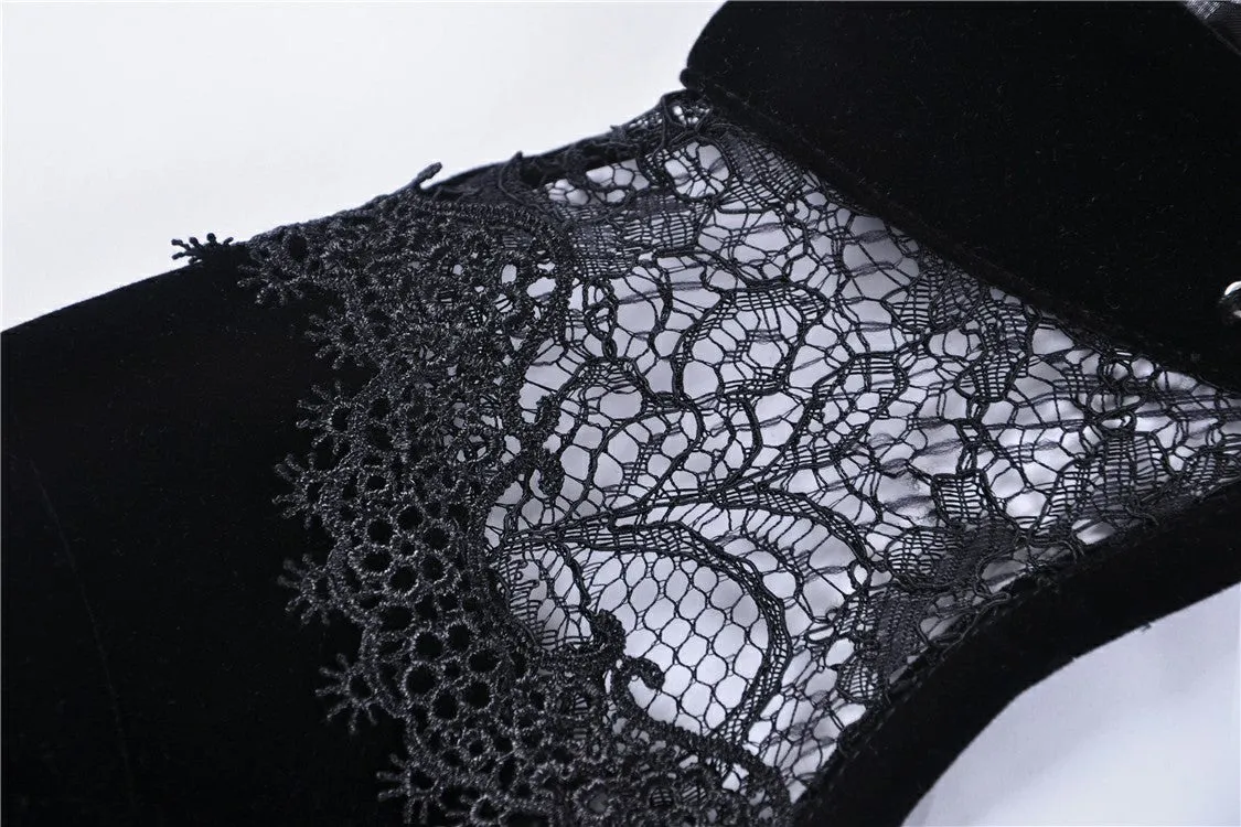 Elegant gothic velvet and lace jacket JW189