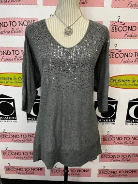 ELLE Sequin Batwing Top (Size L)