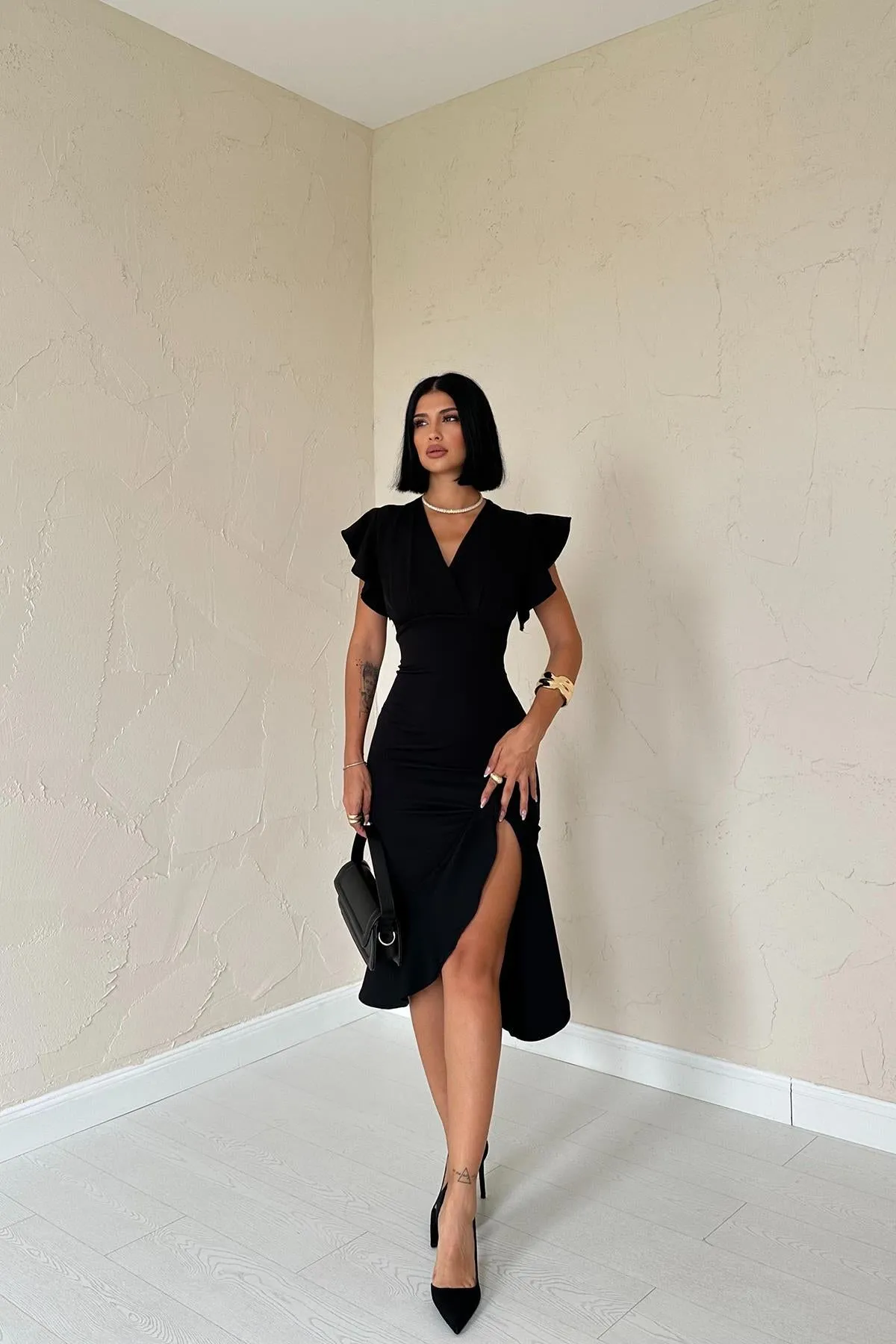 ELS Wrap Dress - Black - Kailua