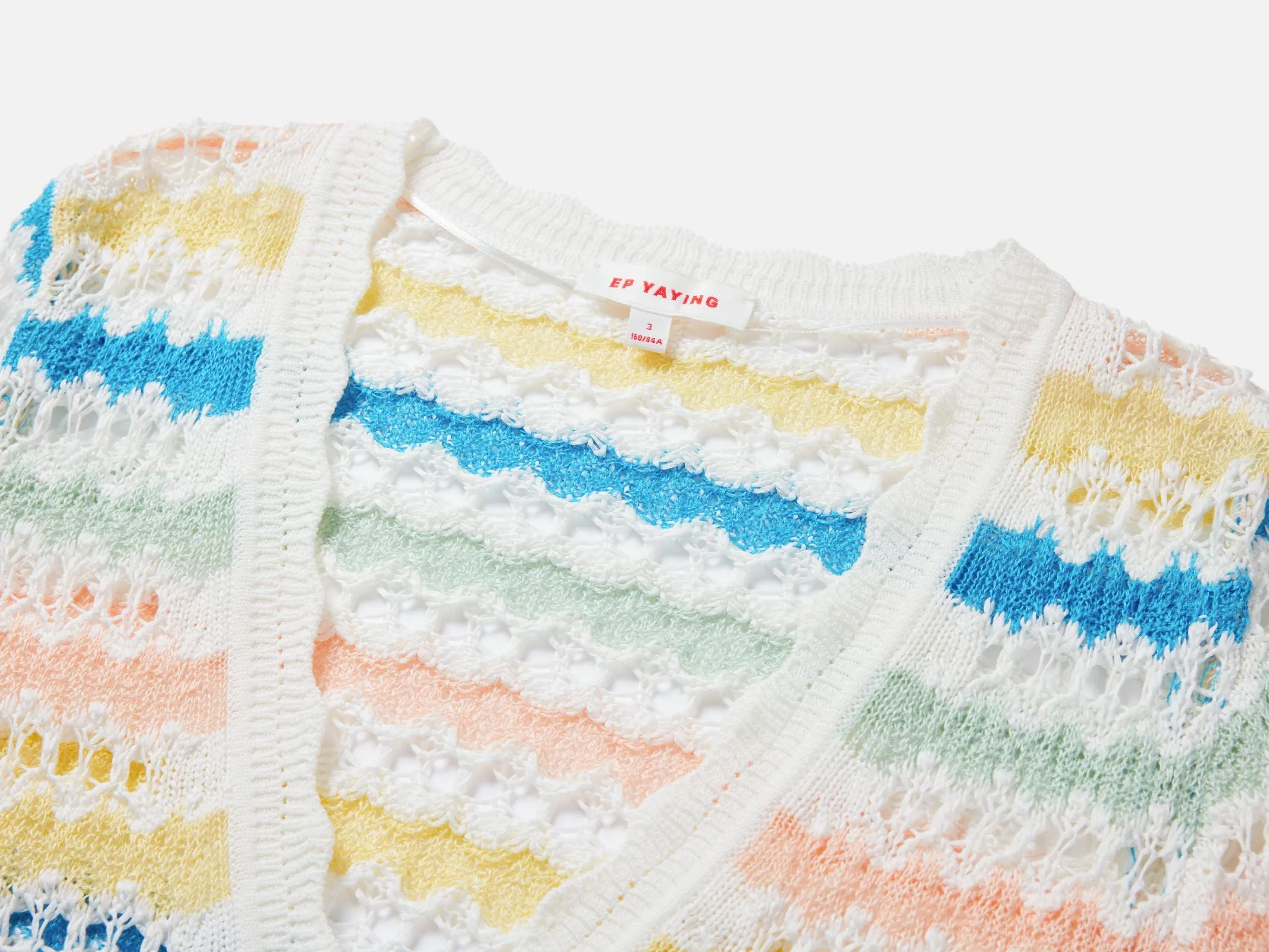 EP YAYING Short Hollow Knit Cardigan