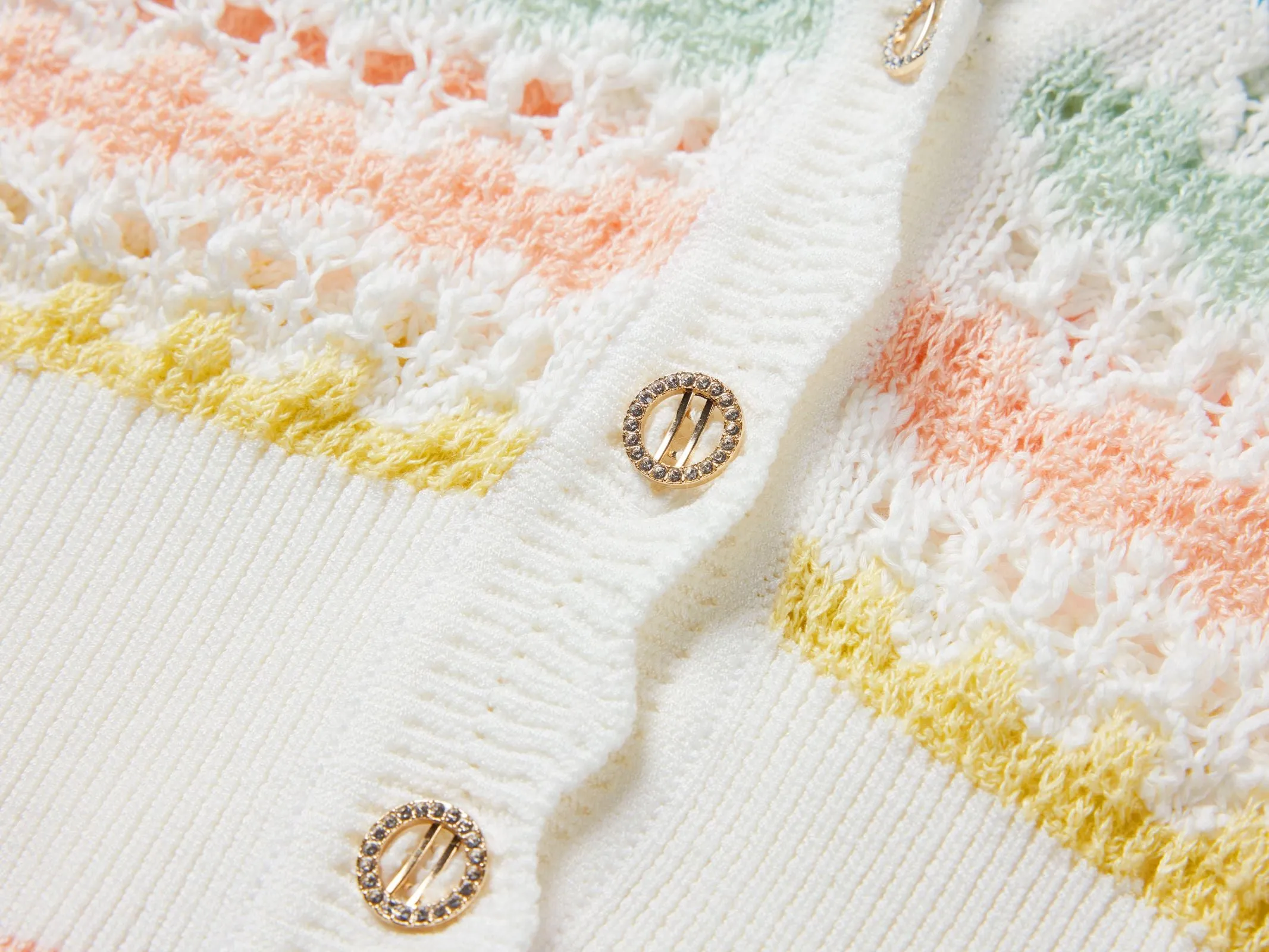 EP YAYING Short Hollow Knit Cardigan