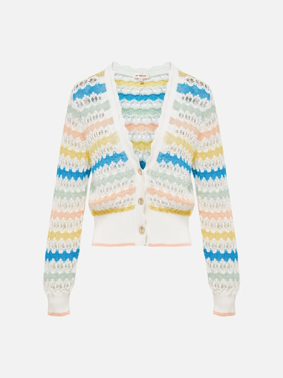 EP YAYING Short Hollow Knit Cardigan