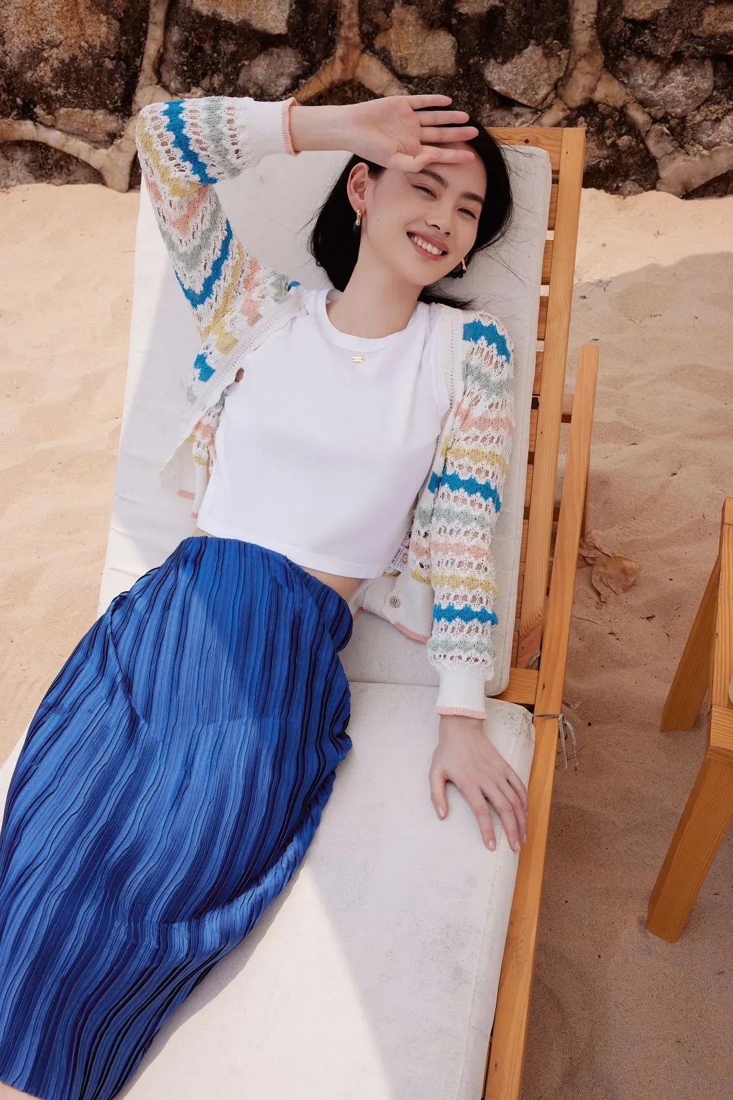 EP YAYING Short Hollow Knit Cardigan