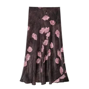 Erin Pink Floral Printed Midi Skirt