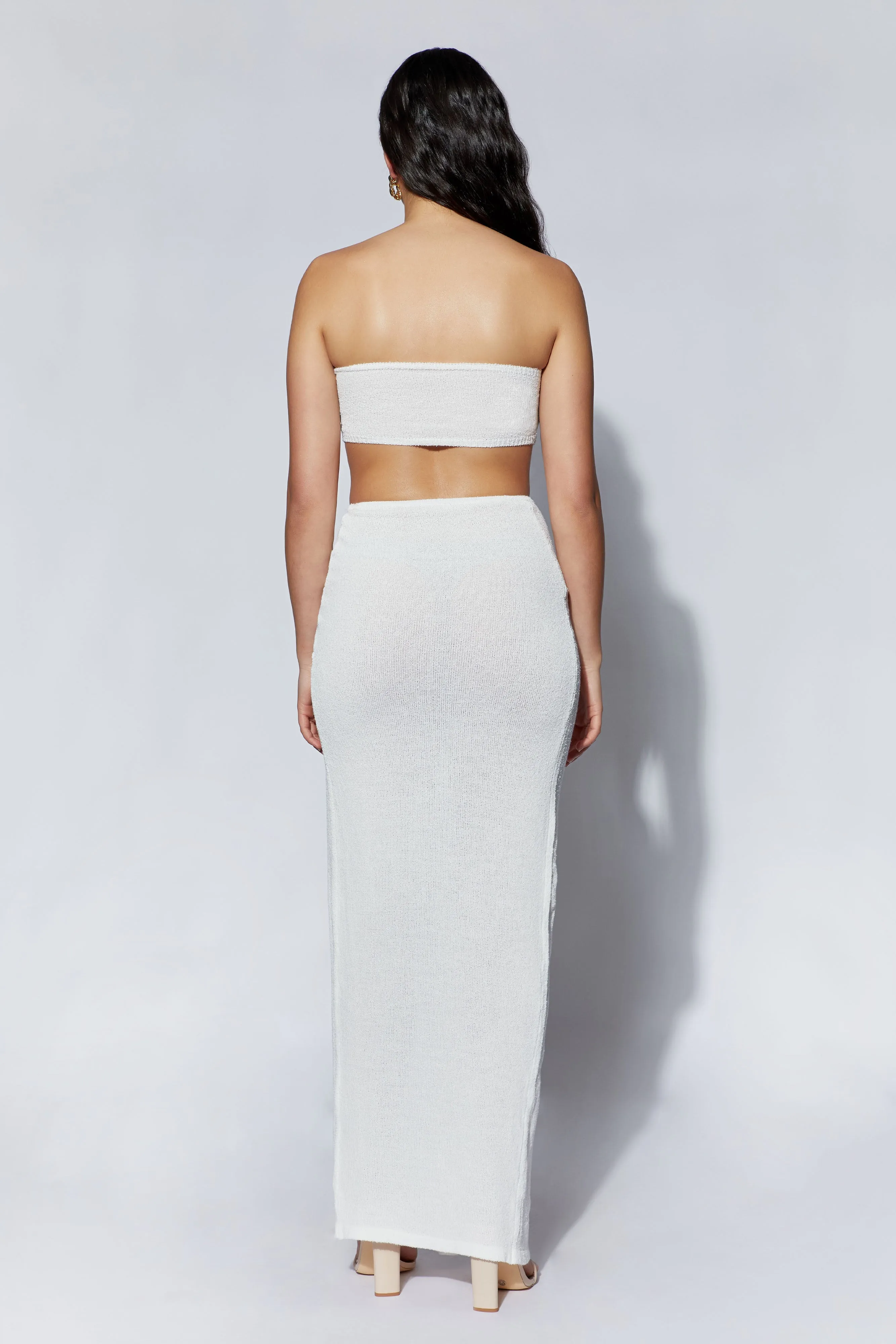 Estere Towelling Bandeau - White