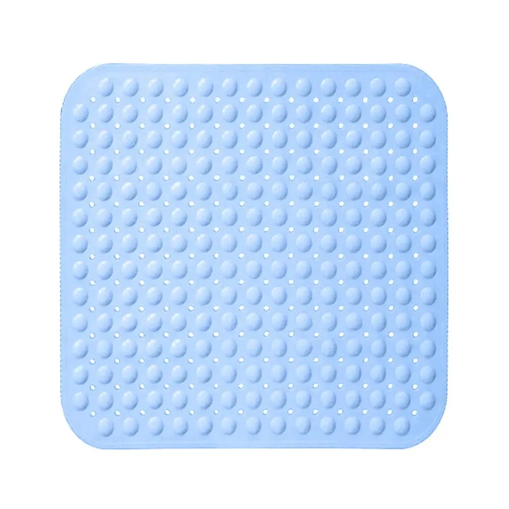 Experia Anti-Slip with Suction Cup Bath Mat, 80x80cm Blue (Soft-Pebble)