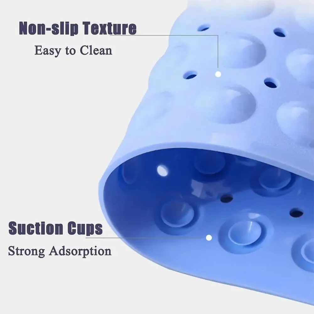 Experia Anti-Slip with Suction Cup Bath Mat, 80x80cm Blue (Soft-Pebble)