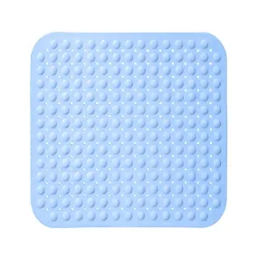 Experia Anti-Slip with Suction Cup Bath Mat, 80x80cm Blue (Soft-Pebble)