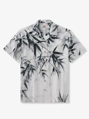 Exquisite Bamboo Ink Painting Cotton Camp Shirt