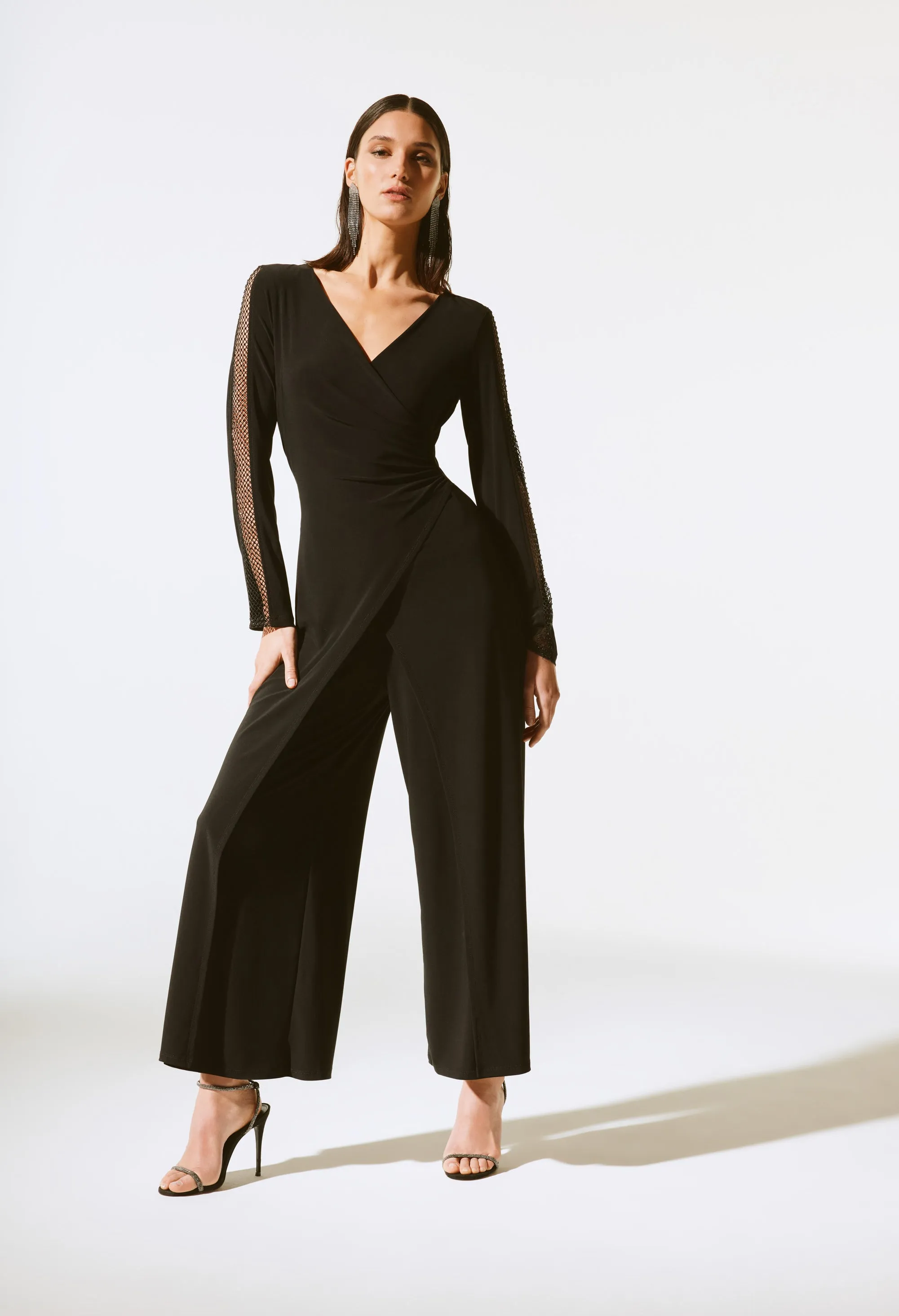 Feminine Wrap Net Jumpsuit