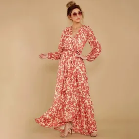 FLORAL WRAP MAXI DRESS