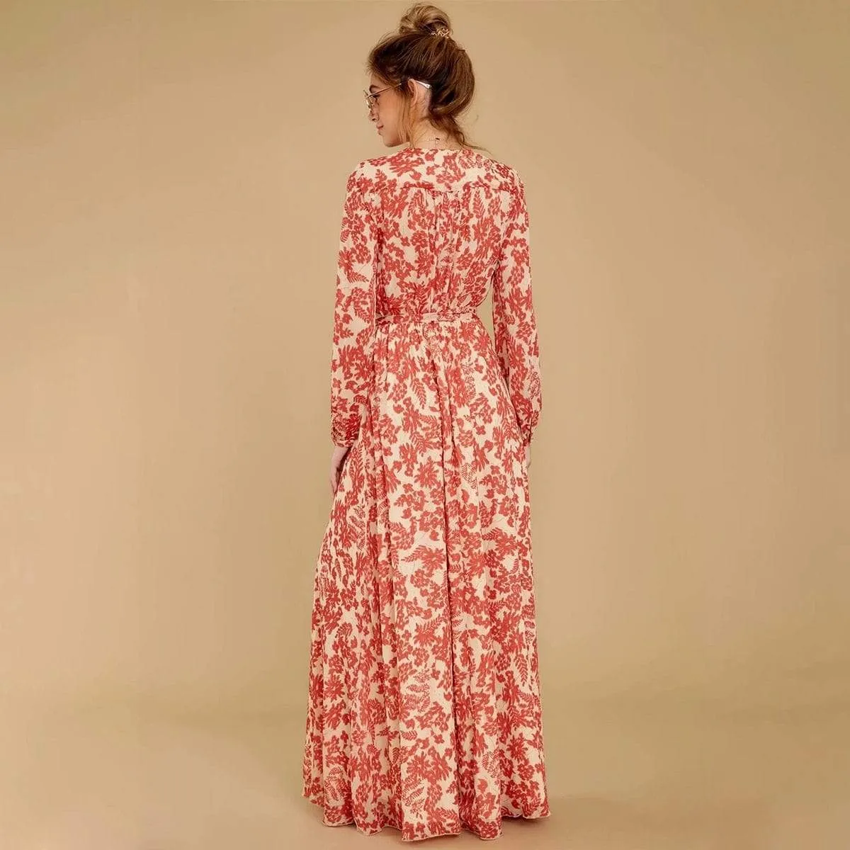 FLORAL WRAP MAXI DRESS