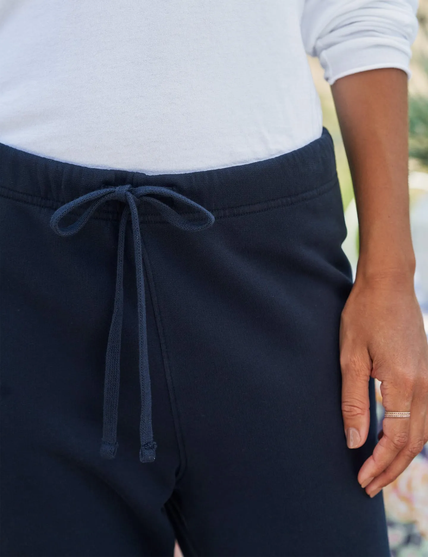Frank & Eileen - Cropped Wide Leg Sweatpant in Navy Melange