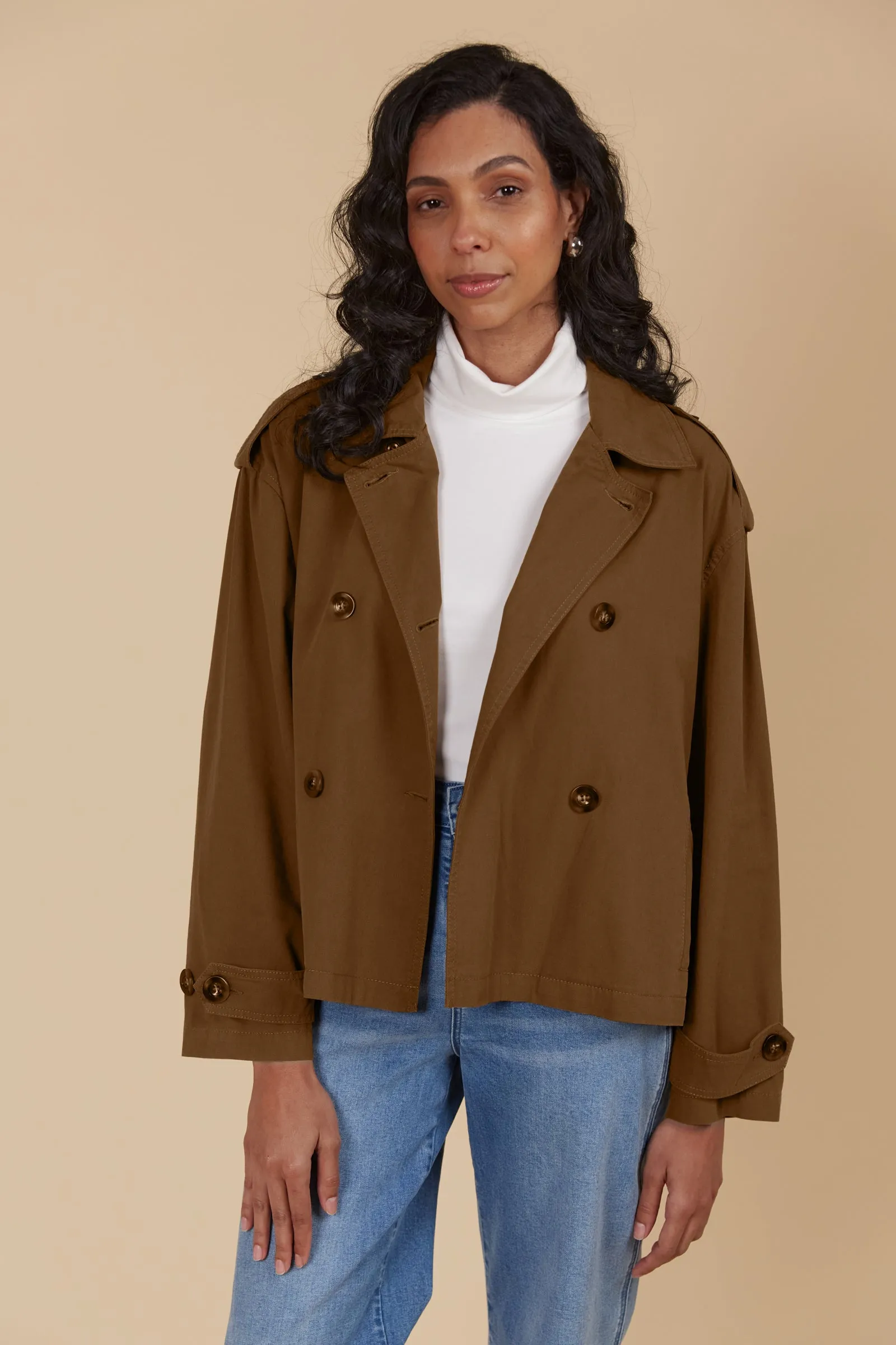 Freya Crop Trench Toffee Isle of Mine