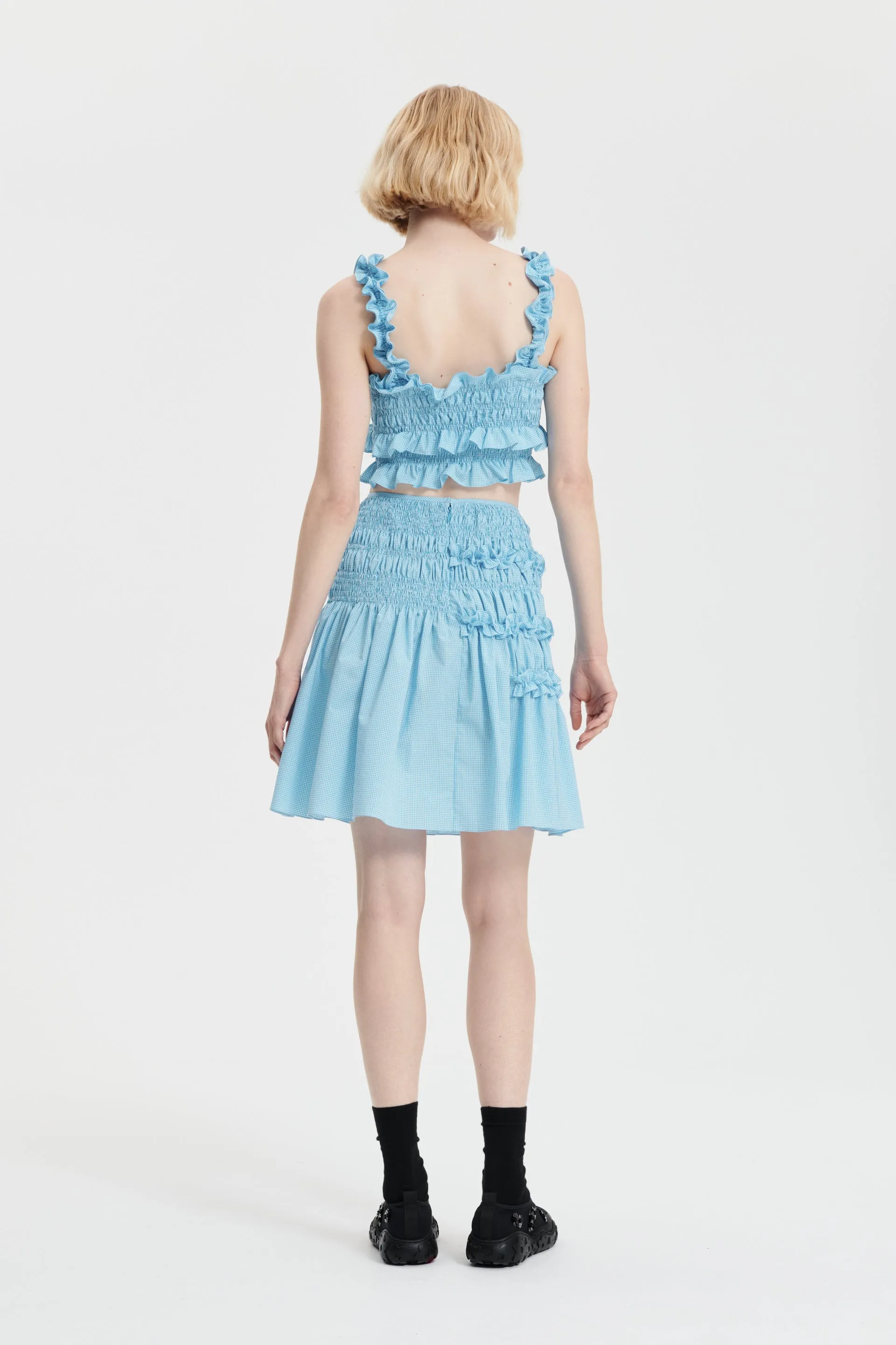 GALA | TOP GINGHAM COTTON LIGHT BLUE / WHITE