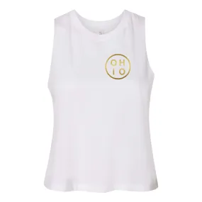 Gold Circle Ohio Women's Racerback Cropped Tank