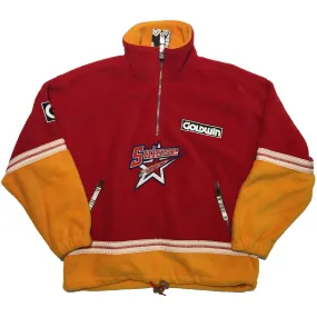 Goldwin Suisse Red and Orange Embroidered Half Zip Jacket