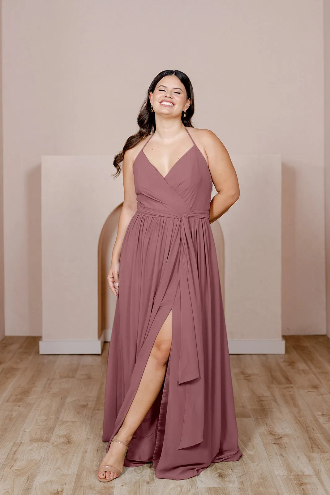 Hannah Chiffon Faux Wrap Dress | Made To Order