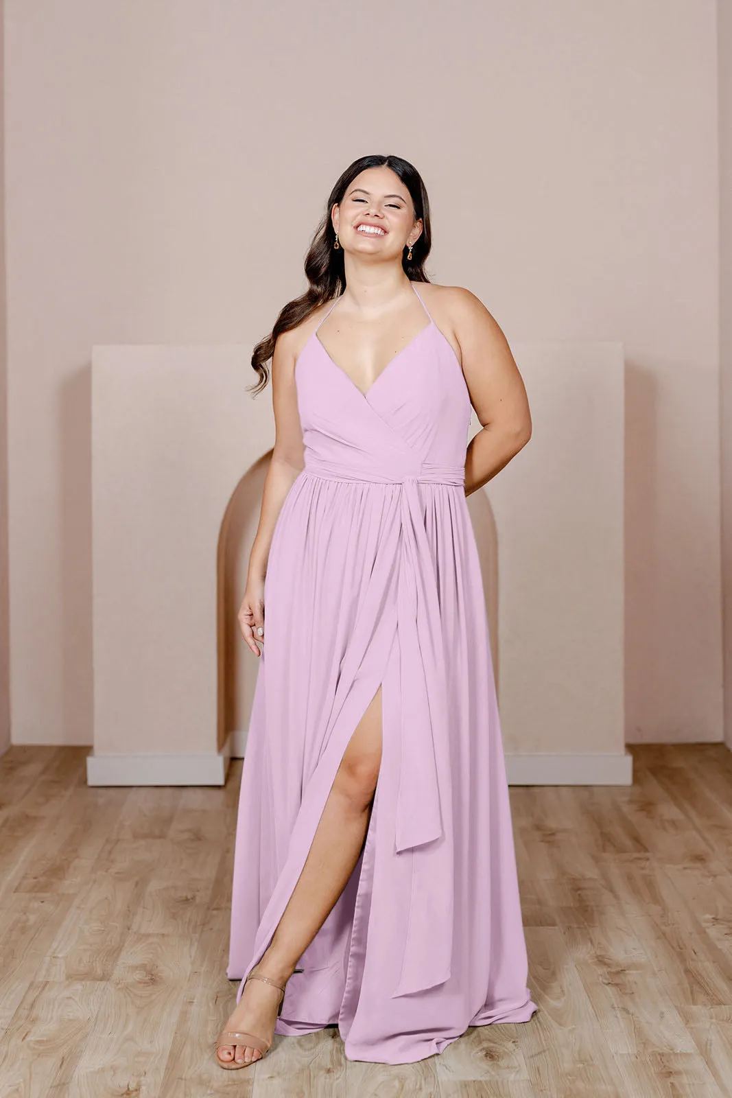 Hannah Chiffon Faux Wrap Dress | Made To Order
