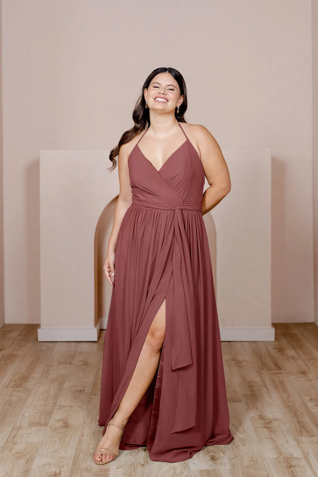 Hannah Chiffon Faux Wrap Dress | Made To Order
