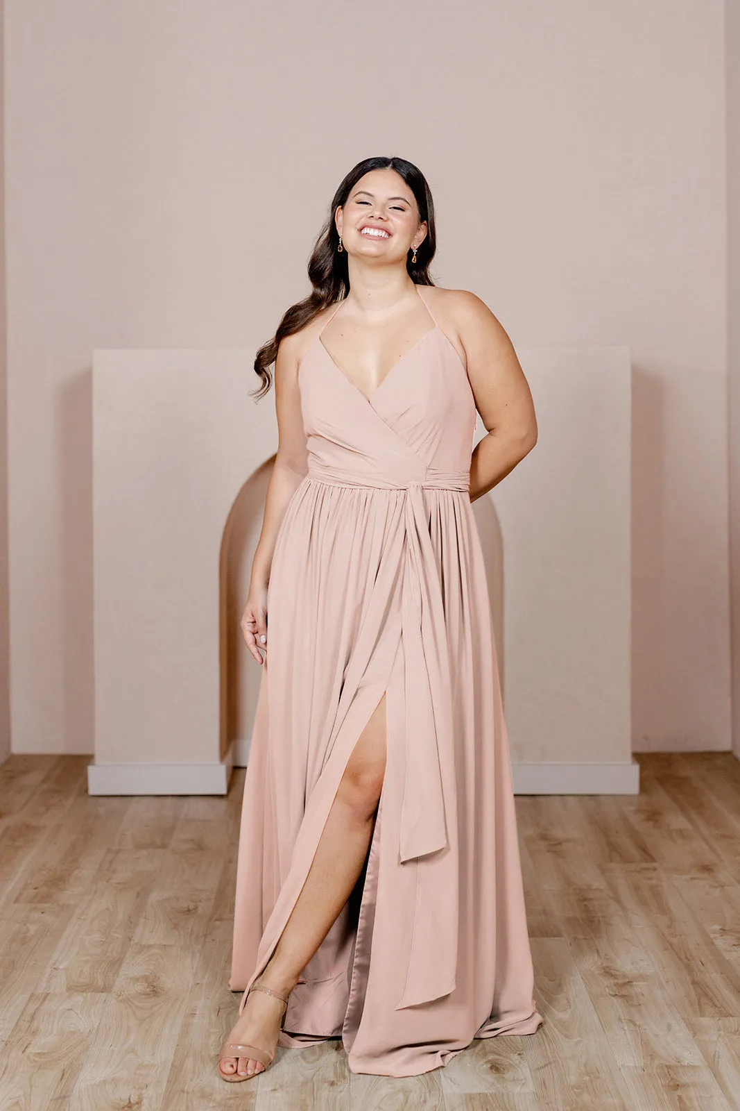 Hannah Chiffon Faux Wrap Dress | Made To Order