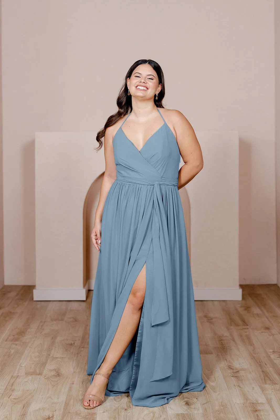 Hannah Chiffon Faux Wrap Dress | Made To Order