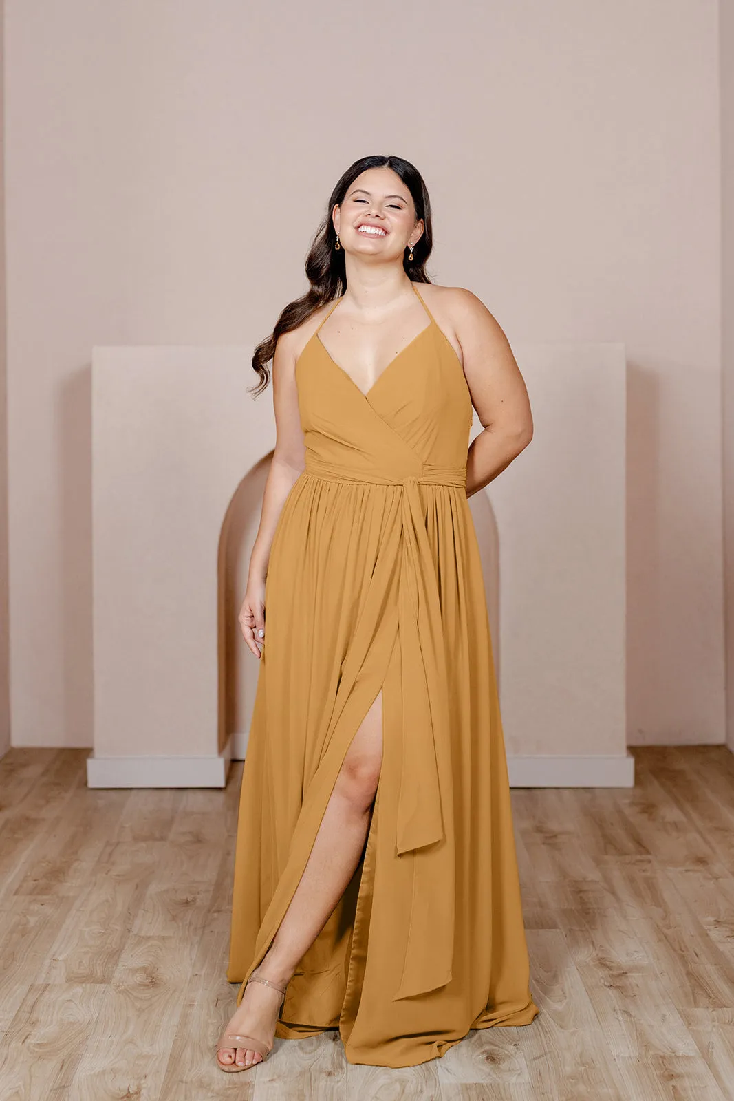Hannah Chiffon Faux Wrap Dress | Made To Order