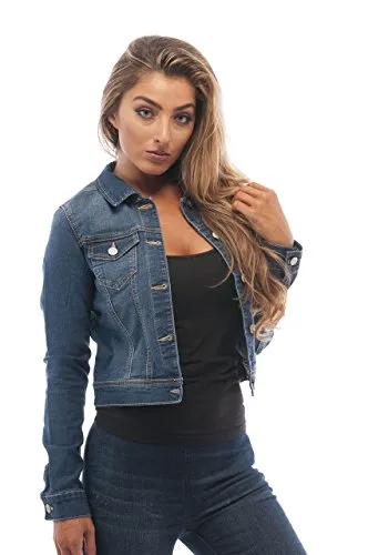 Hollywood Star Fashion Womens Basic Button Down Denim Jean Jacket