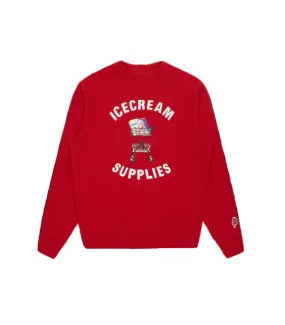 Icecream Supplies Crewneck Sweatshirt: RED
