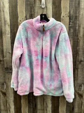 Jacket Fleece By Pink Lily In Tie Dye Print, Size: L