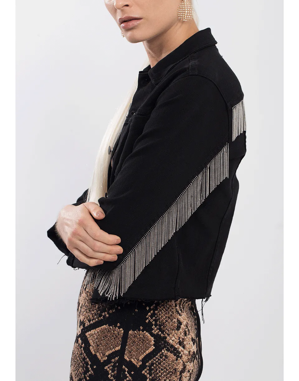 Janelle Fringe Chain Jacket