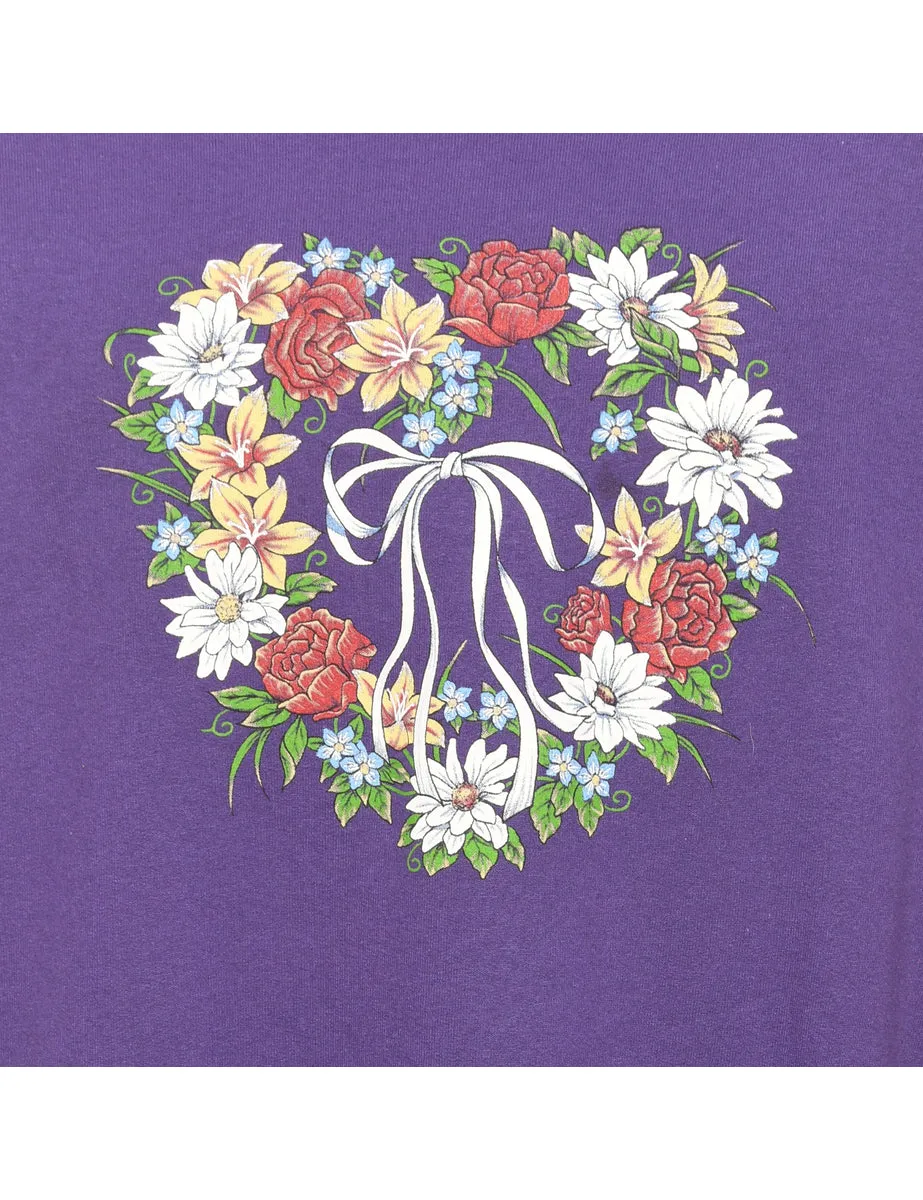 Jerzees Floral Printed Sweatshirt - XL