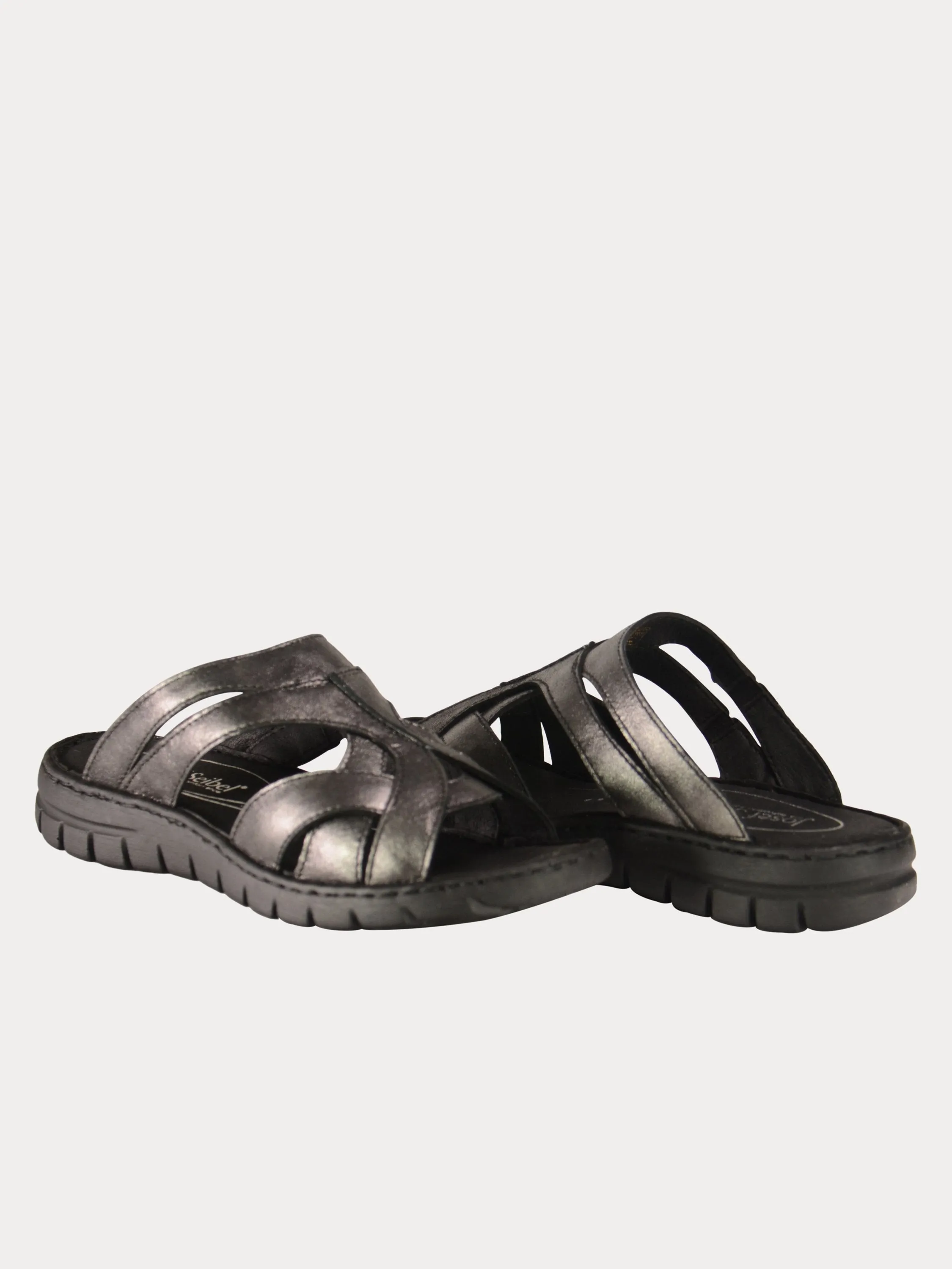 Josef Seibel Women's Grey Slider Sandals
