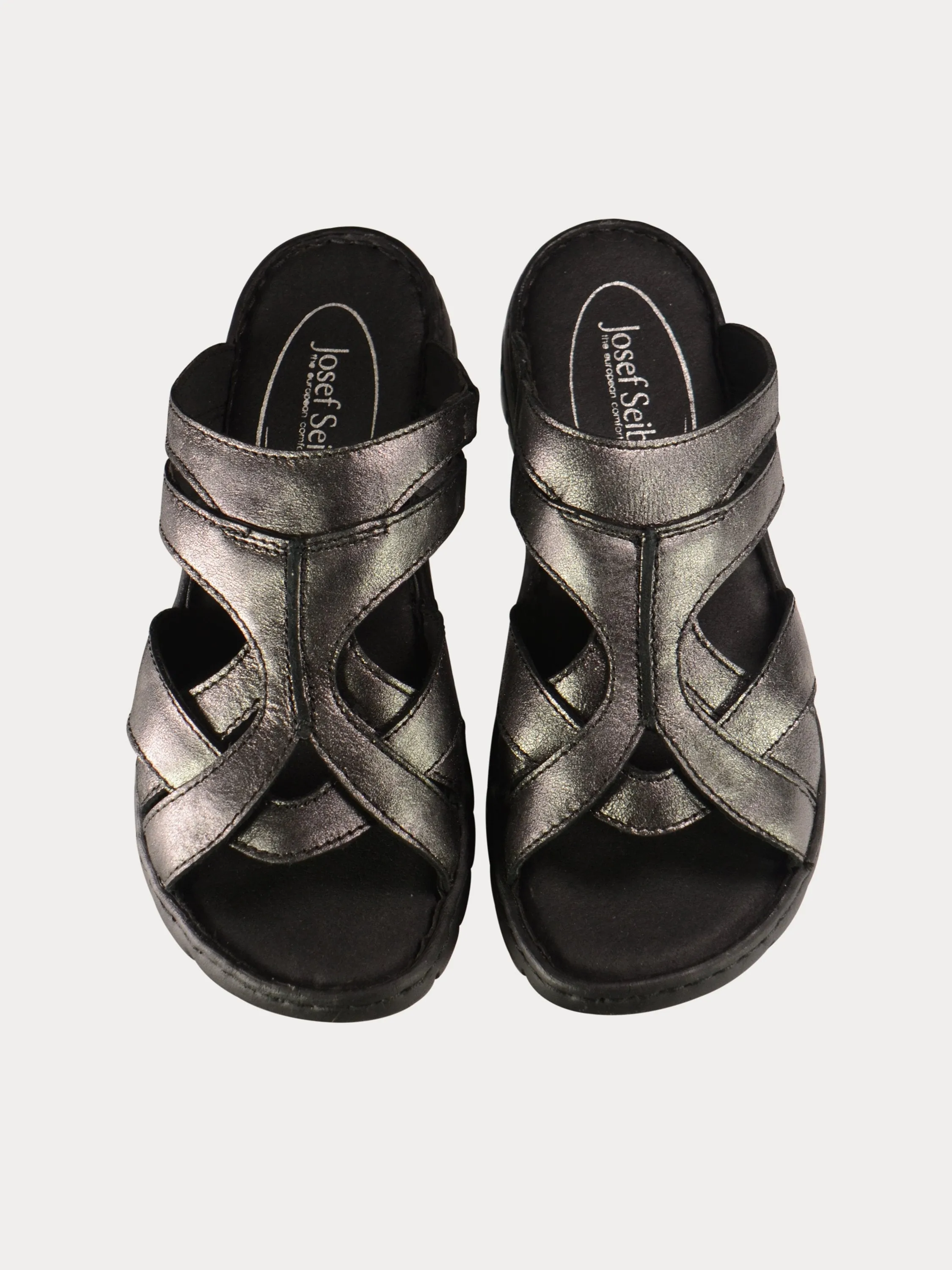 Josef Seibel Women's Grey Slider Sandals