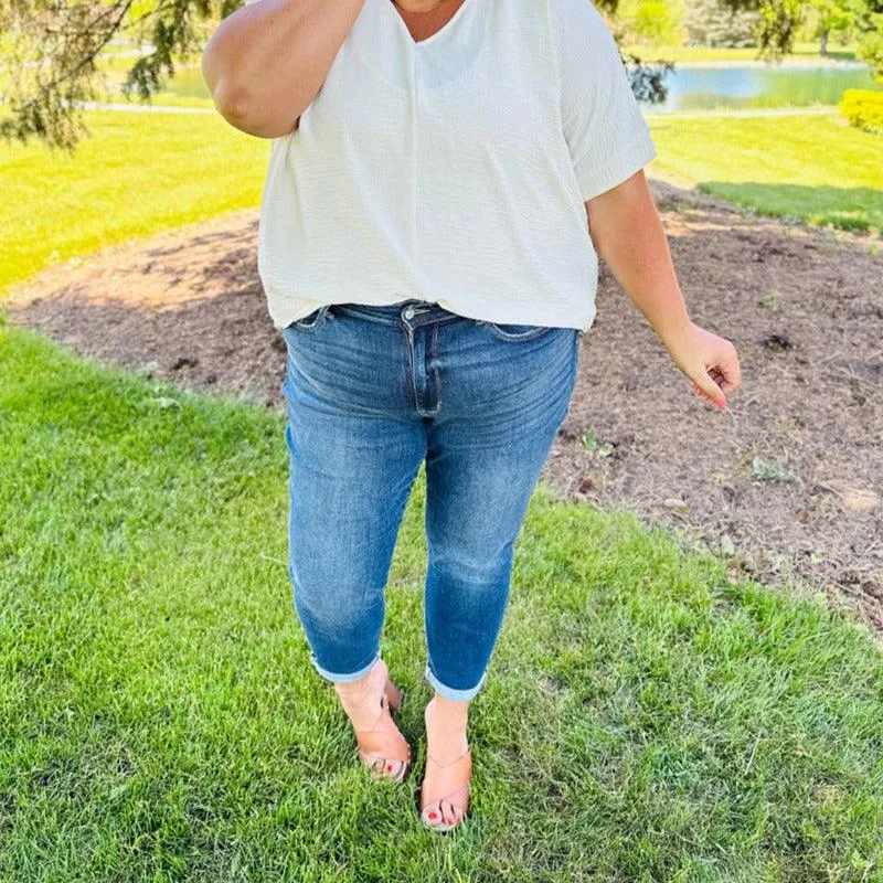 Judy Cuffed Stretchable Jeans