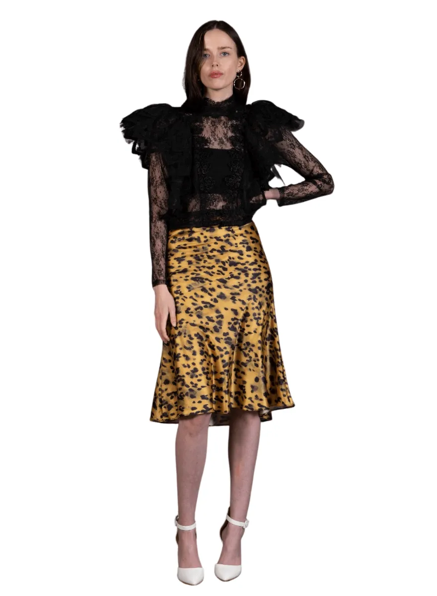 Juliet Lace Black Top Long Sleeved