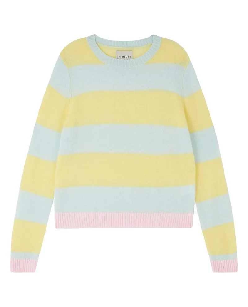 Jumper1234 Contrast Stripe Glory Marshmallow Crew Knit