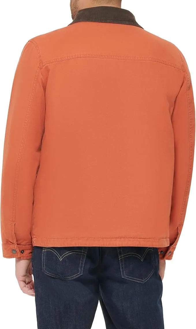 Levi's Men's Cotton Workwear Four Pocket Field Jacket Coat Orange Small