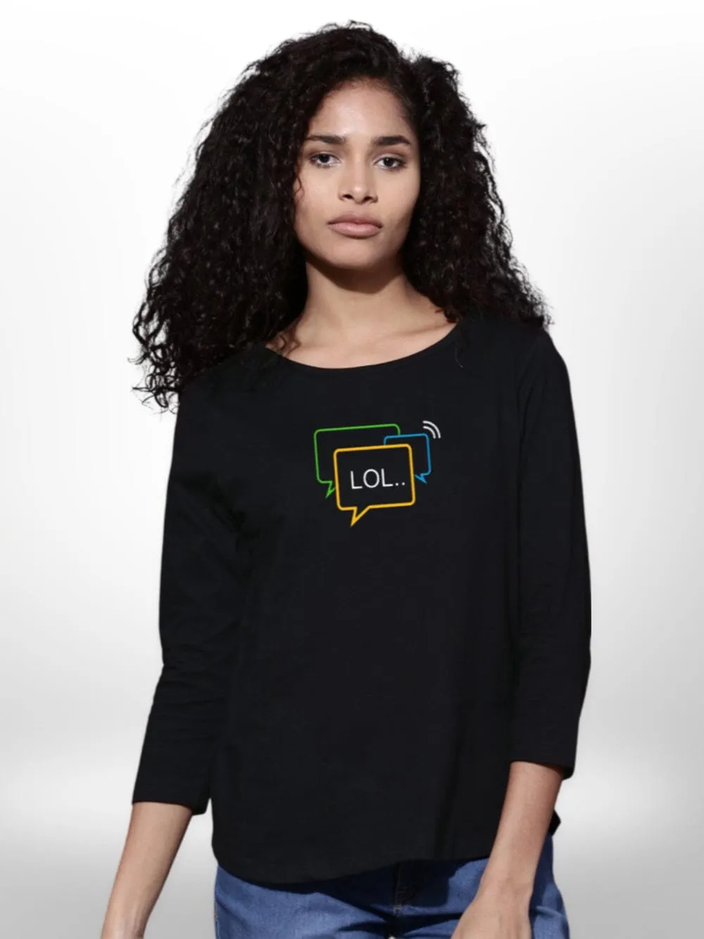 LOL Printed Ladies T-shirt Four Quarter Sleeve