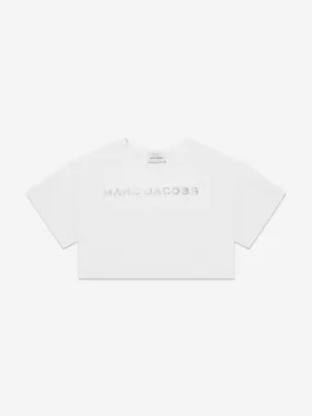 MARC JACOBS Girls Logo Cropped T-Shirt in White